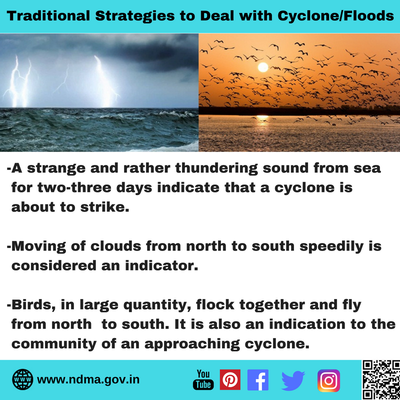 Traditional strategies to deal with cyclones/floods – look at the sky